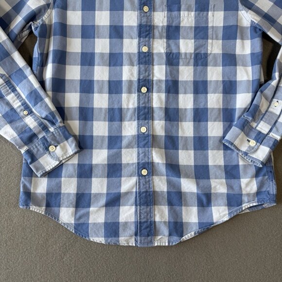 Abercrombie & Fitch Mens M Blue White Plaid Check Button Down Long Sleeve Shirt - Picture 5 of 16